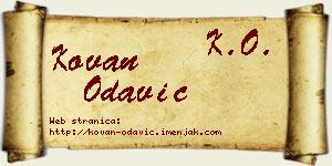 Kovan Odavić vizit kartica